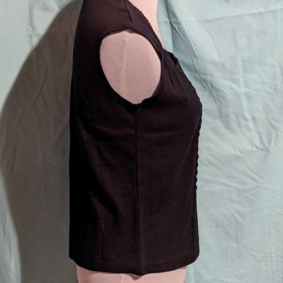 🆕NWT WHITE STAG BEAUTIFULLY EMBROIDERED BLACK TOP - S (4/6) - Picture 3 of 7
